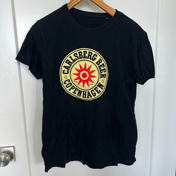 Men's Copenhagen Carlsberg Beer Black T-Shirt 100% Cotton Medium - Picture 1 of 3